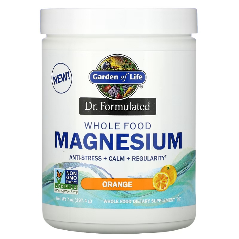 Garden of Life, Dr. Formulated, порошок магния из цельных продуктов, апельсин, 197,4 г