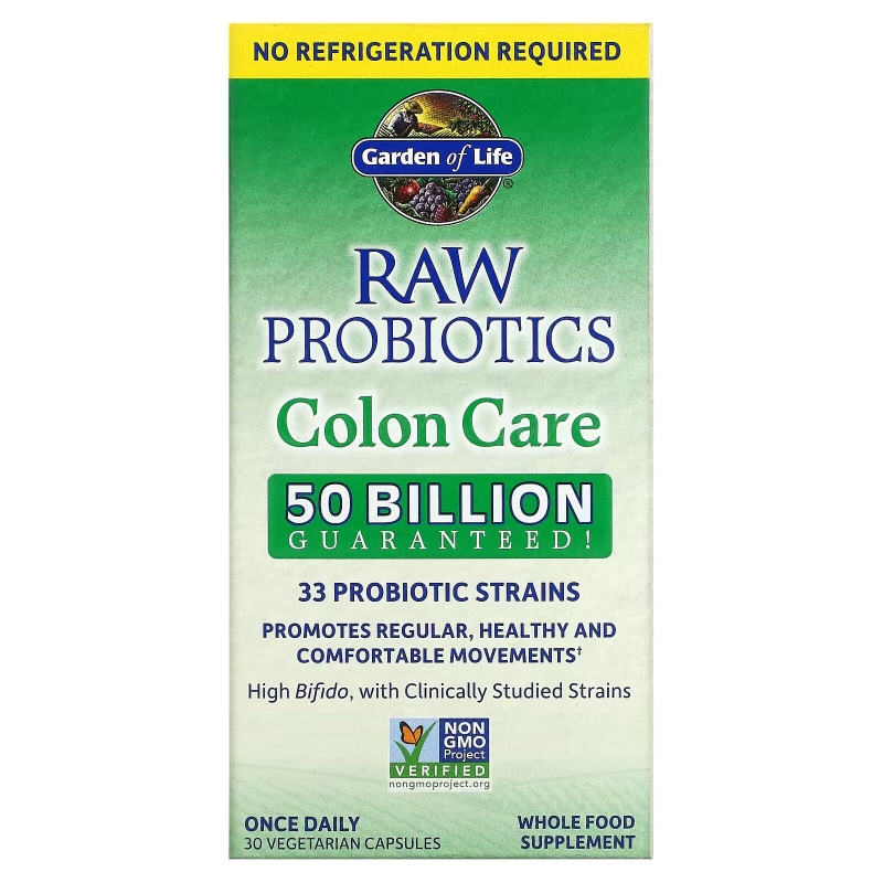 Garden of Life, Сырые пробиотики, Colon Care, 30 вегетарианских капсул