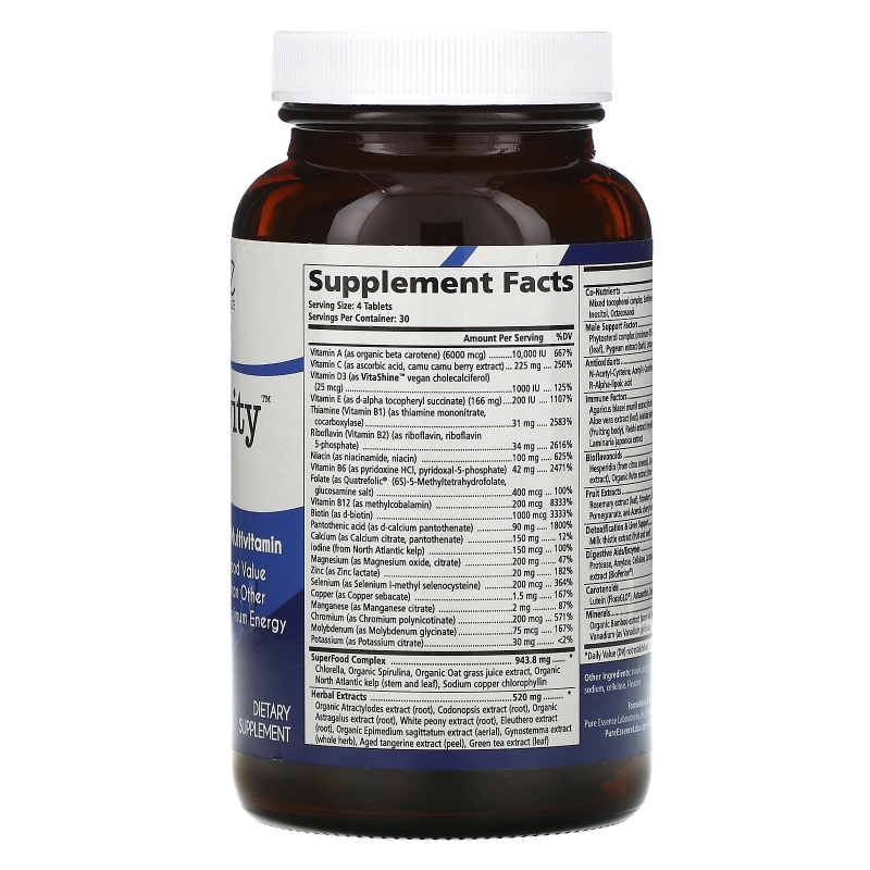 Pure Essence Longevity Антивозрастной мультивитамин мужская формула 120 таблеток