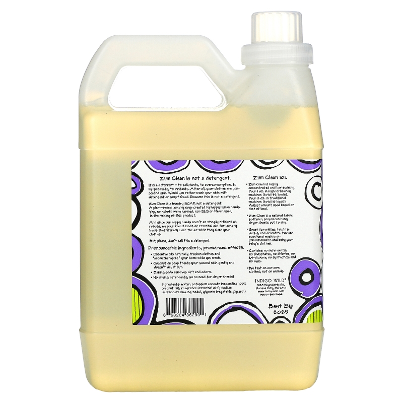Indigo Wild Zum Clean ароматерапевтическое хозяйственное мыло лаванда 32 жидкие унции (094 л)