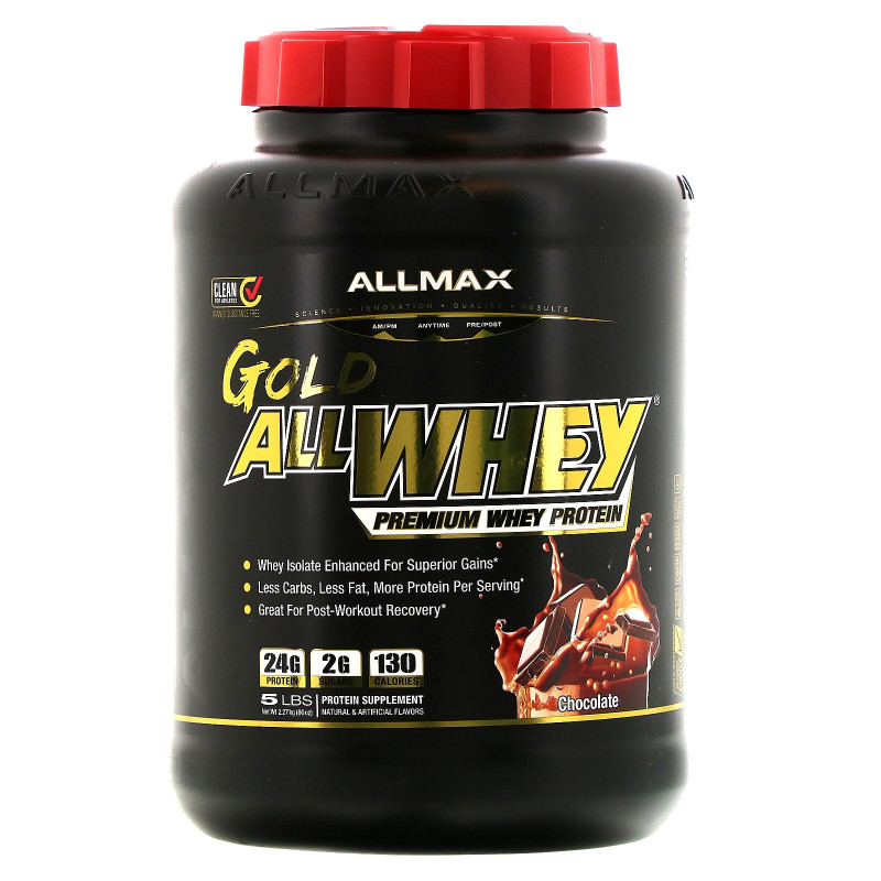 ALLMAX Nutrition, AllWhey Gold, Premium Isolate / Whey Protein Blend, Chocolate, 5 lbs. (2.27 kg)