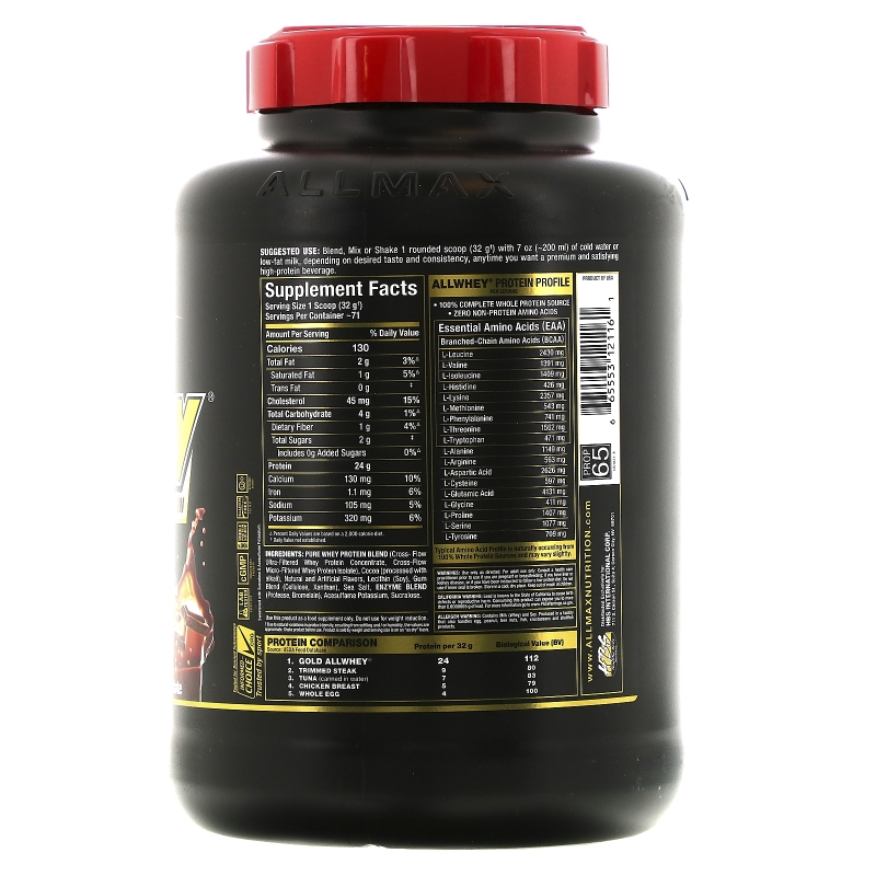 ALLMAX Nutrition, AllWhey Gold, Premium Isolate / Whey Protein Blend, Chocolate, 5 lbs. (2.27 kg)