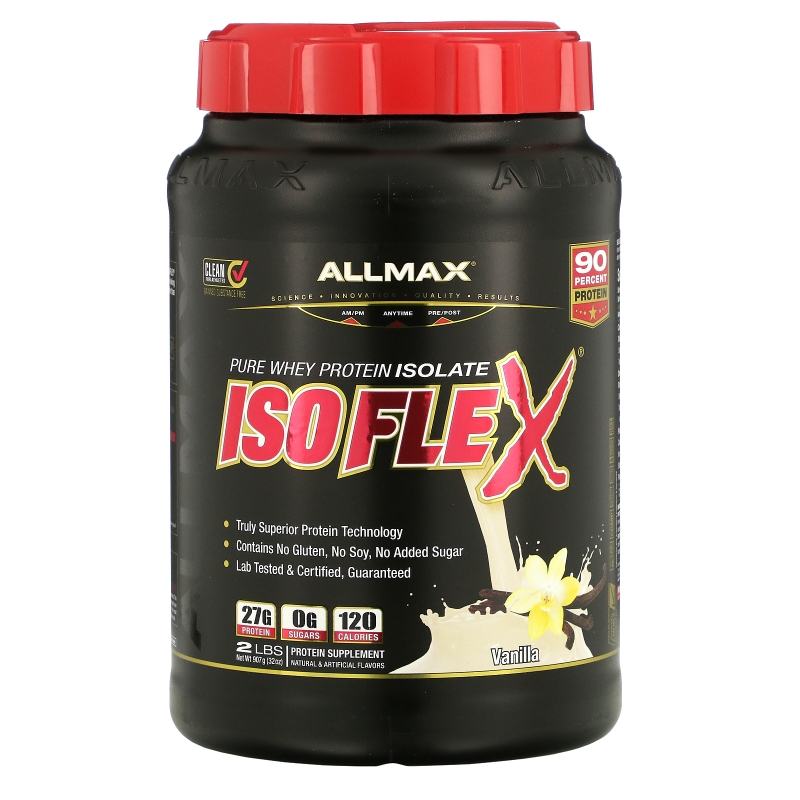 ALLMAX Nutrition, Изофлекс, Чистый Изолят Сывороточного Протеина, Ваниль, 2 фунта (907 г)