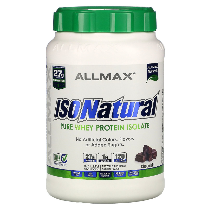 ALLMAX Nutrition, IsoNatural, Изолят Сывороточного Протеина, Шоколад, 32 унции (907 г)