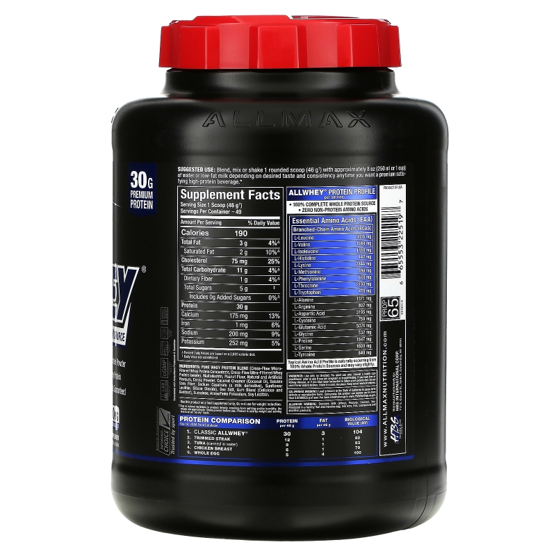 ALLMAX Nutrition, AllWhey Classic, Pure Whey Protein Blend, Chocolate Peanut Butter, 5 фунтов (2.27 кг)