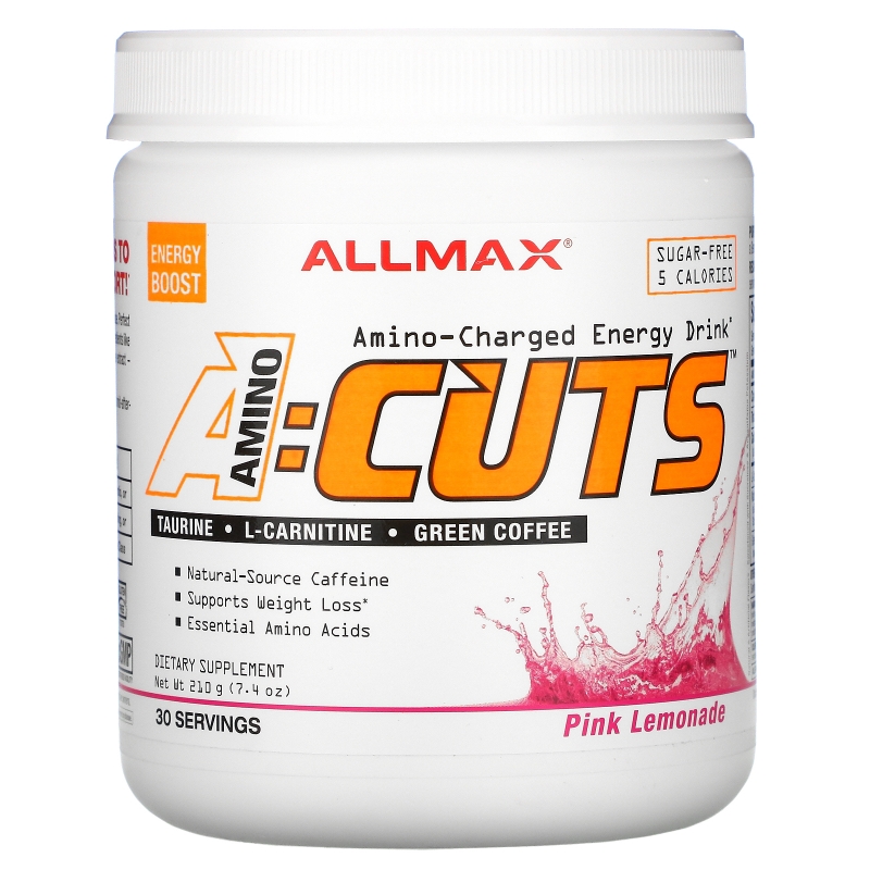 ALLMAX Nutrition, A:Cuts, Amino-Charged Energy Drink, Pink Lemonade, 7.4 oz (210 g)