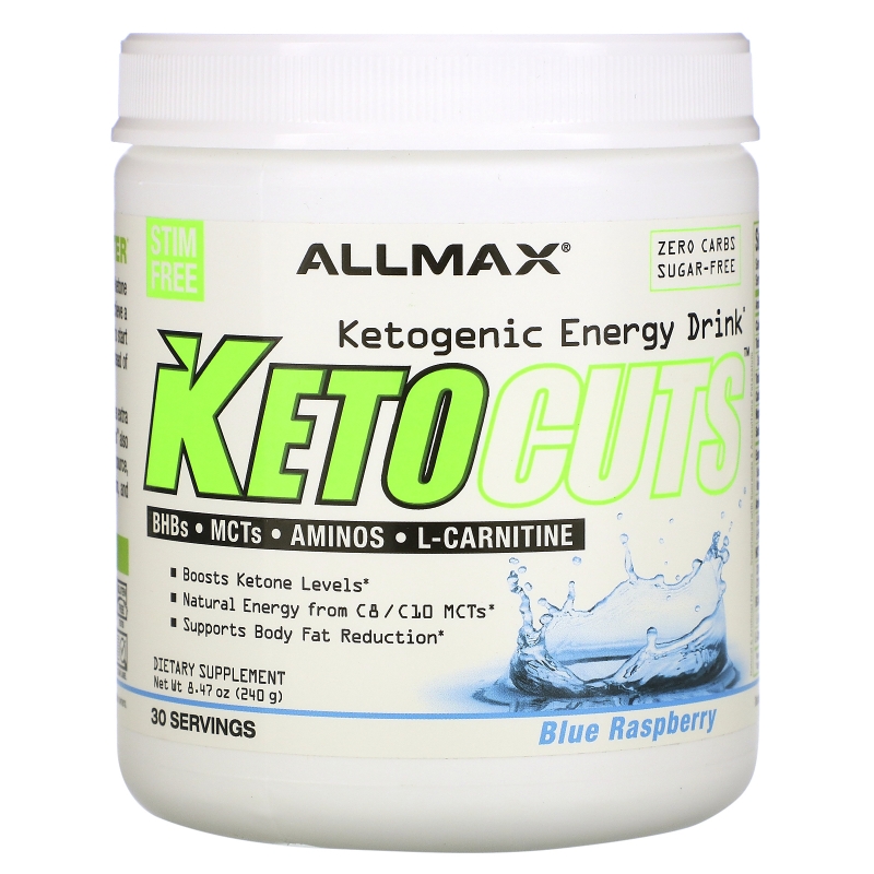 ALLMAX Nutrition, KetoCuts, кетогенный энергетический напиток, голубая малина, 8,47 унции (240 г)