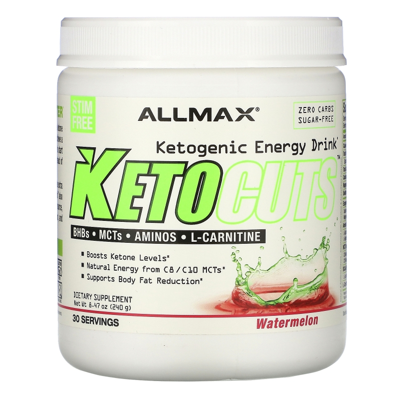 ALLMAX Nutrition, KetoCuts, кетогенный энергетический напиток, арбуз, 8,47 унции (240 г)
