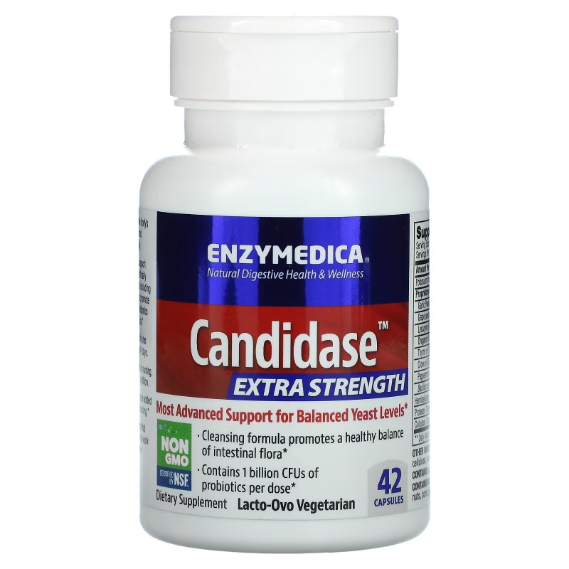 Enzymedica, Кандидаза, экстрасила, 42 капсулы