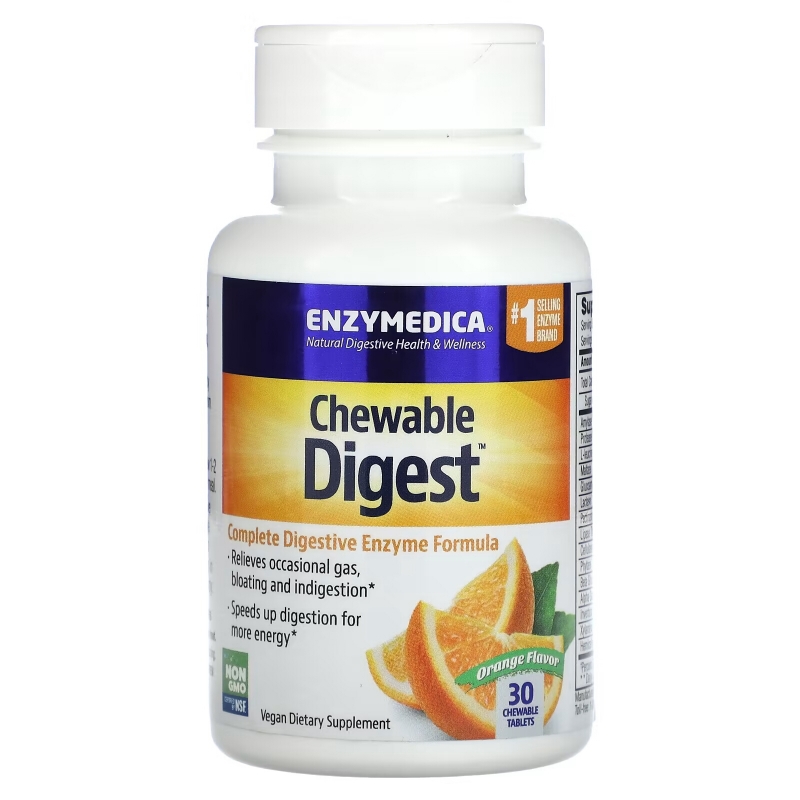 Enzymedica, Chewable Digest, Orange , 30 Chewable Tablets