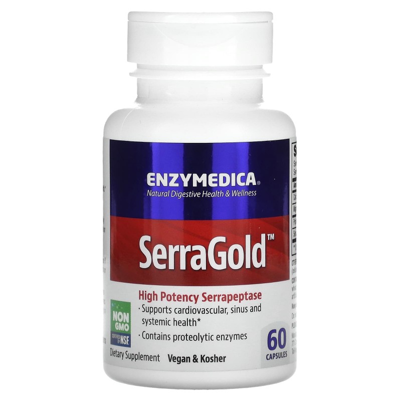 Enzymedica SerraGold высокоактивная серрапептаза 60 капсул