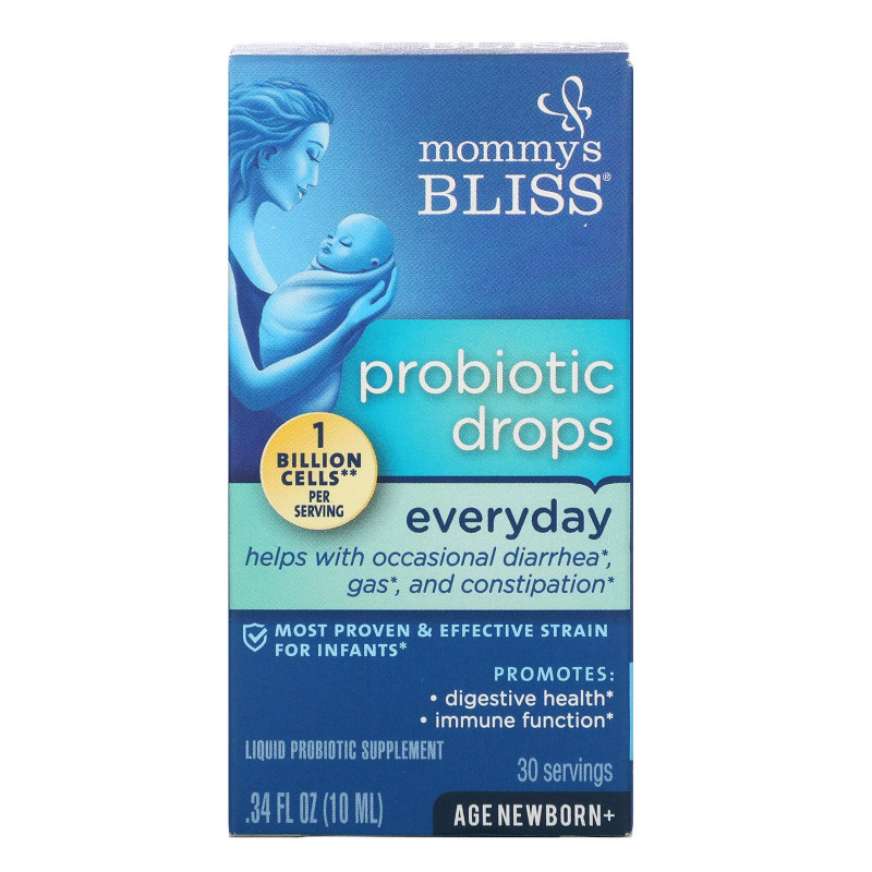 Mommy's Bliss, Капли с пробиотиками, На каждый день, Для новорожденных и старше, 0,34 ж. унц.(10 мл)