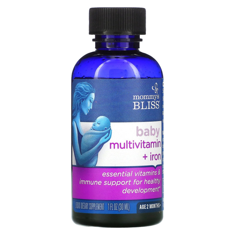 Mommy's Bliss, Baby Multivitamin + Iron, Ages 2 Months, Grape, 1 fl oz ( 30 ml)