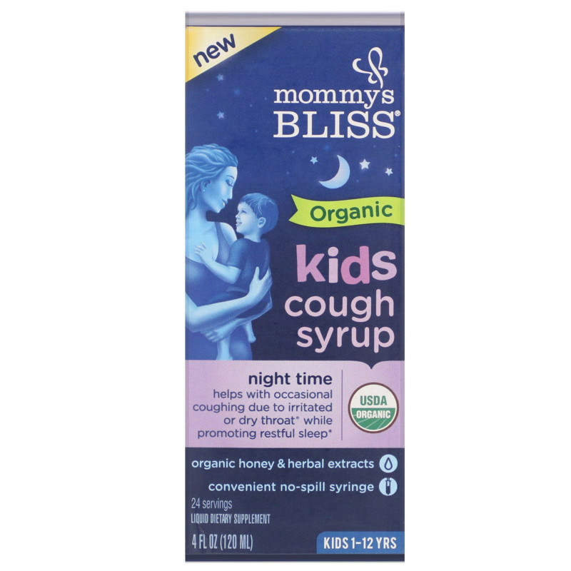 Mommy's Bliss, Kids, Organic Cough Syrup, Night Time, 4 fl oz (120 ml)