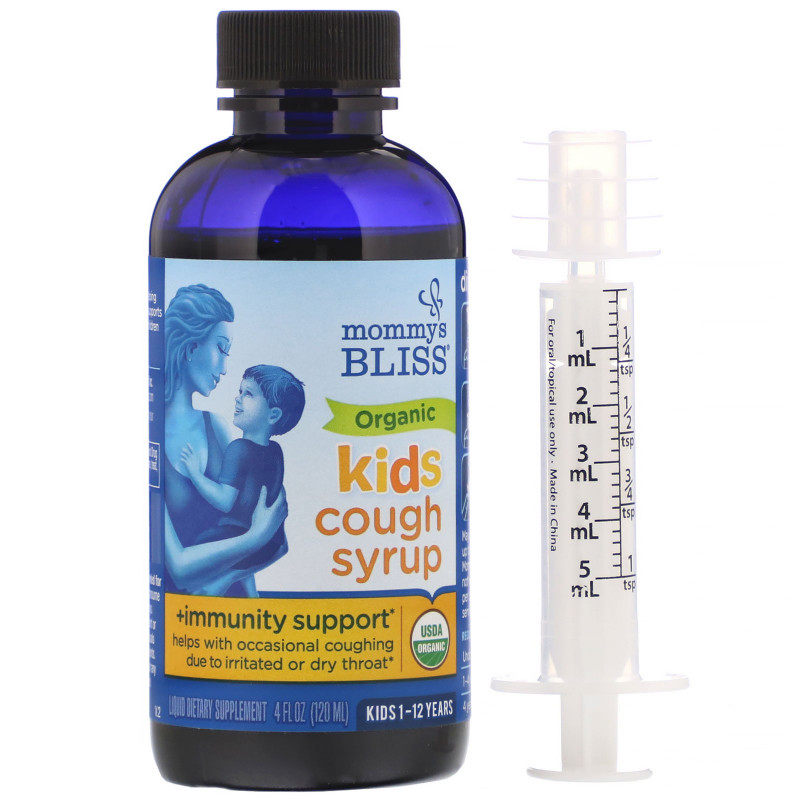 Mommy's Bliss, Kids, Organic Cough Syrup + Immunity Support, 4 fl oz (120 ml)