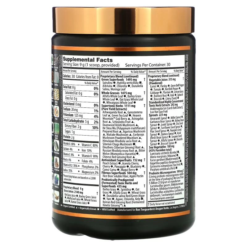 Dragon Herbs ( Ron Teeguarden ), Tonic Alchemy, The Ultimate SuperTonic Superfood Blend, 9.5 oz (270 g)