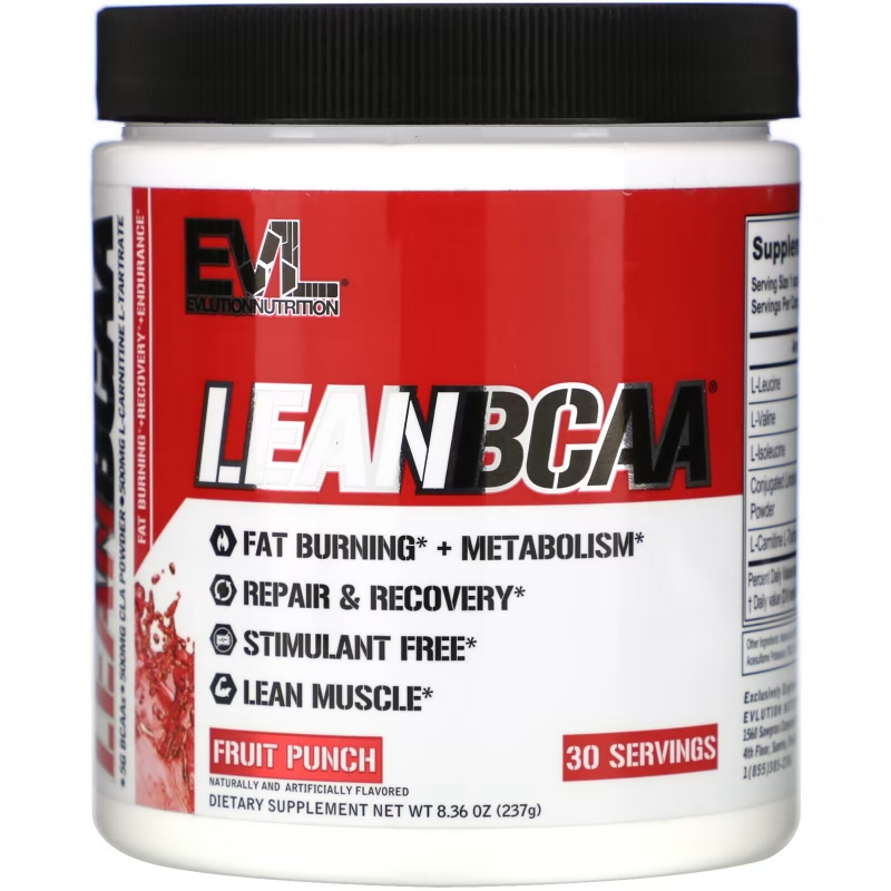 EVLution Nutrition, LEANBCAA, Fruit Punch, 8.36 oz (237 g) (Discontinued Item)