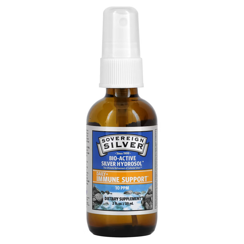 Sovereign Silver, Bio-Active Silver Hydrosol, Immune Support, Fine-Mist Spray, 10 ppm, 2 fl oz (59 mL)