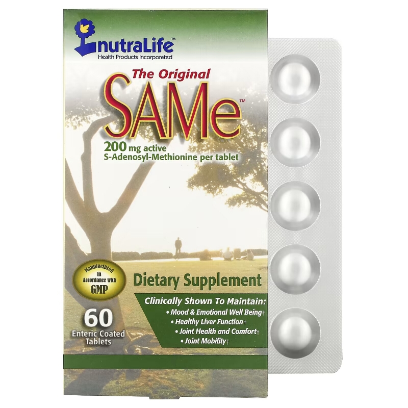 NutraLife The Original SAMe 200 мг 60 таблеток покрытых кишечнорастворимой оболочкой