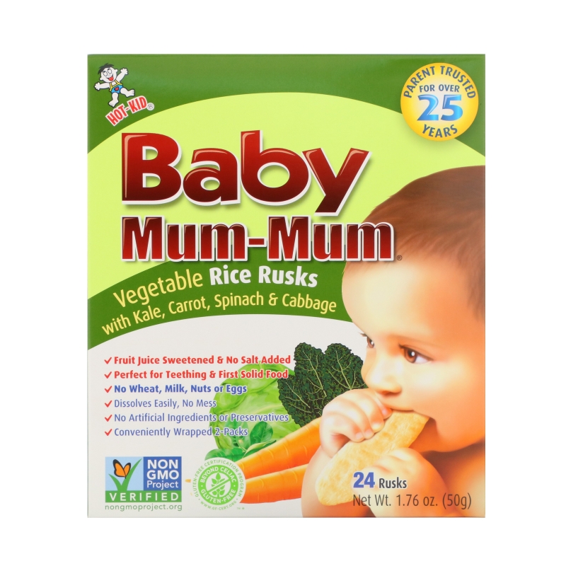 Hot Kid Baby Mum-Mum овощные рисовые сухари 24 сухаря 50 г каждый
