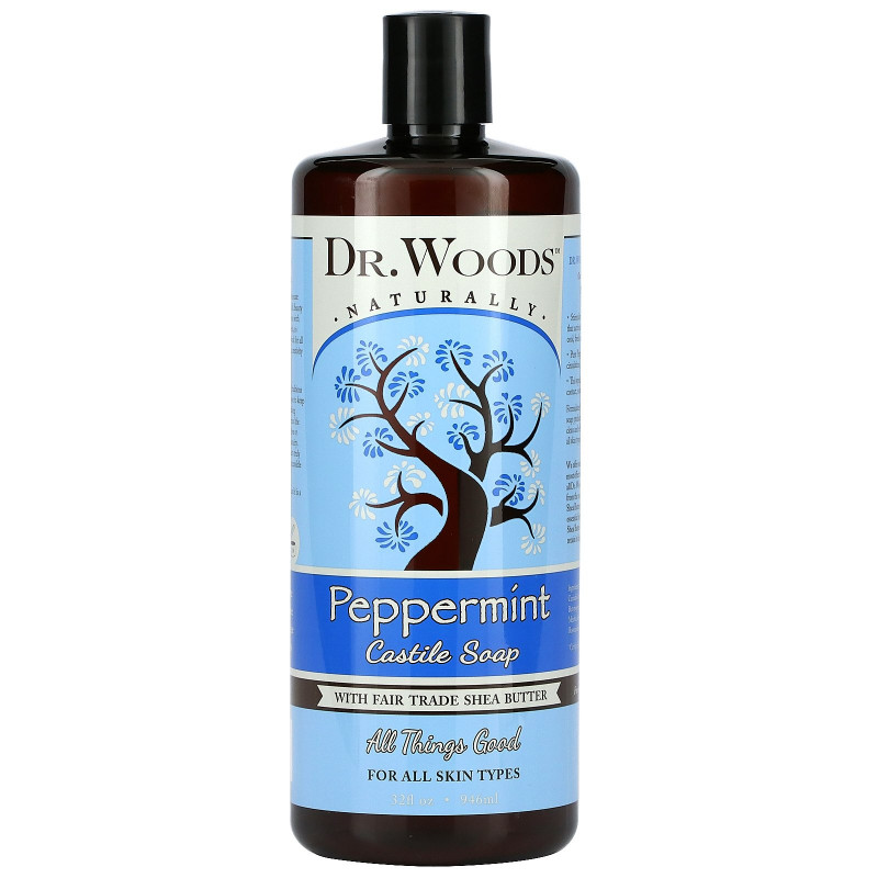 Dr. Woods Видение ши очищающее кастильское мыло с перечной мятой 32 жидких унций (946 мл)