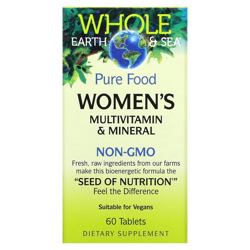 Natural Factors, Whole Earth & Sea, Multivitamin und Mineralstoff für Frauen, 60 Tabletten