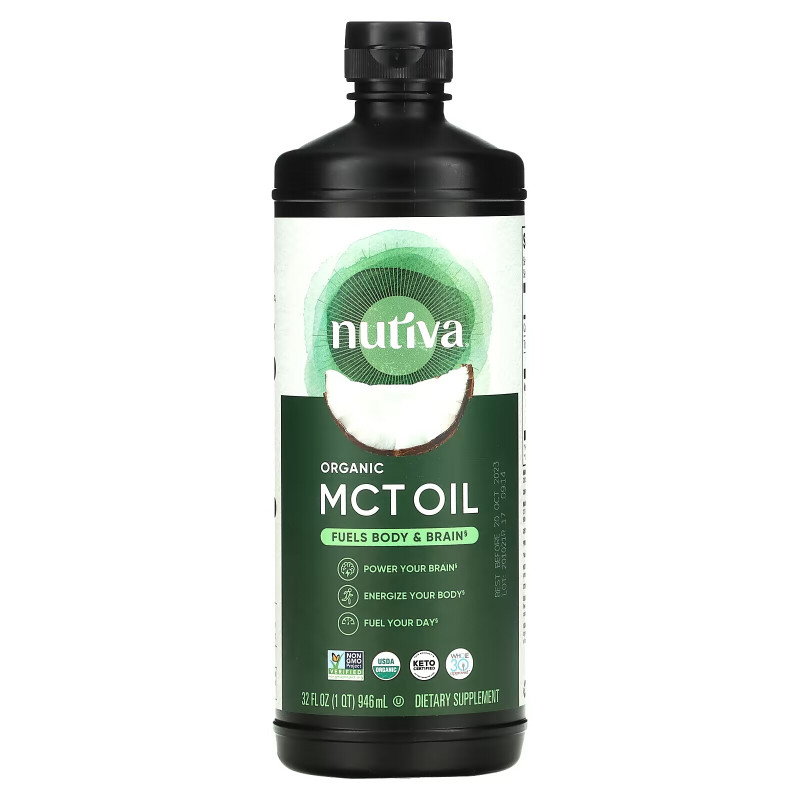 Nutiva, Organic, MCT Oil From Coconut, Unflavored , 32 fl oz (946 ml)