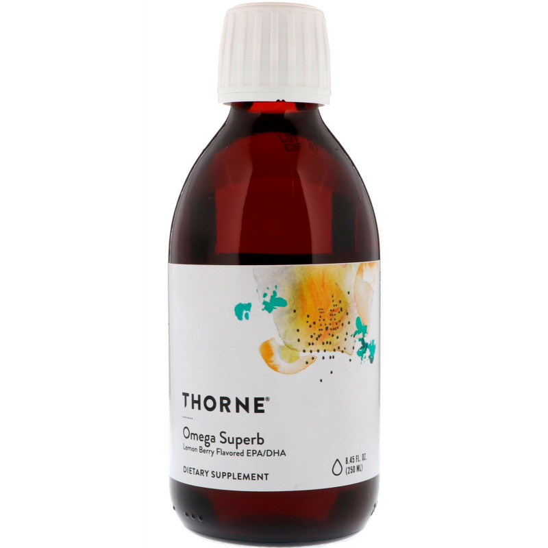 Thorne Research Omega Superb – Лимонно-ягодный рыбий жир 8.45 жидких унций