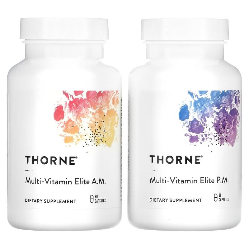 Thorne, Multi-Vitamin Elite, A.M. & P.M., 2 Bottles, 90 Capsules Each