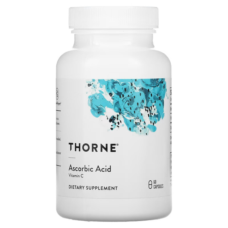 Thorne, Ascorbic Acid, Vitamin C, 60 Capsules
