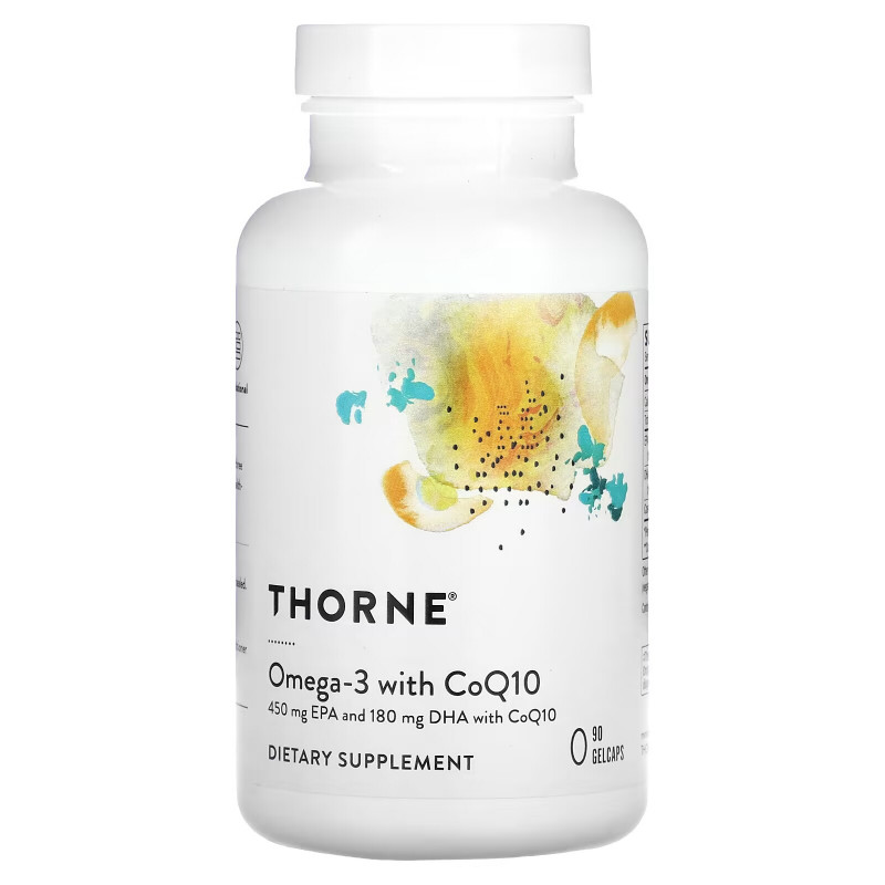 Thorne Research, Омега-3 с коэнзимом Q10, 90 желатиновых капсул