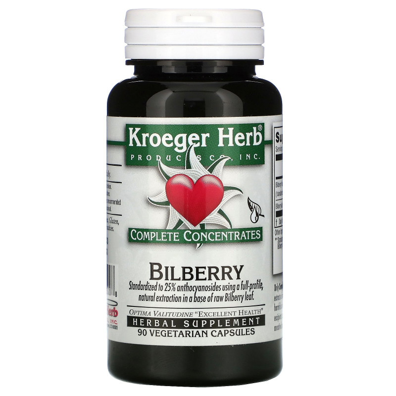 Kroeger Herb Co Черника 90 растительных капсул