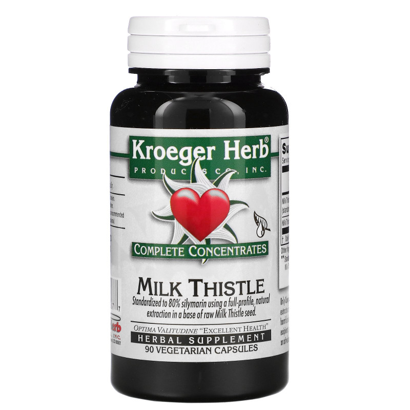 Kroeger Herb Co Полная концентрация Расторопша пятнистая 90 растительных капсул