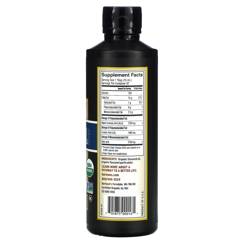 Barlean's Highest Lignan Льняное масло 100% натуральный продукт 16 жидких унций (473 мл)