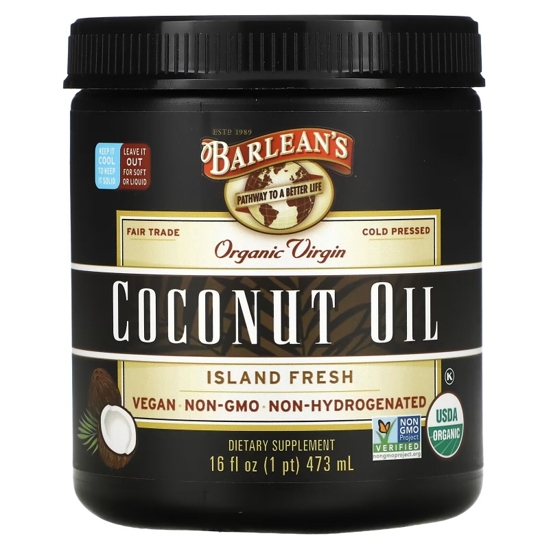 Barlean's Органическое кокосовое масло первого отжима 16 жидких унций (473 мл)