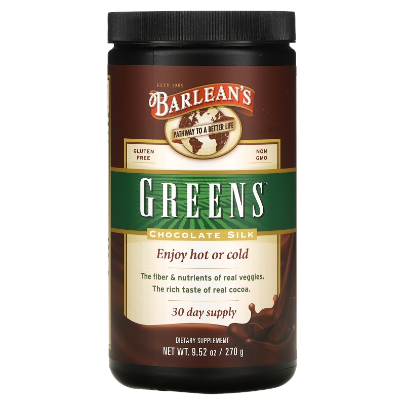 Barlean's Зеленая добавка порошковый состав с шелковым шоколадом 9.52 унций (270 г)