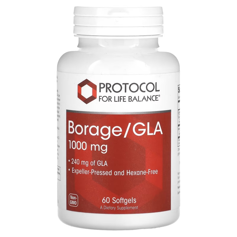 Protocol for Life Balance, Borage/GLA, 1,000 mg, 60 Softgels