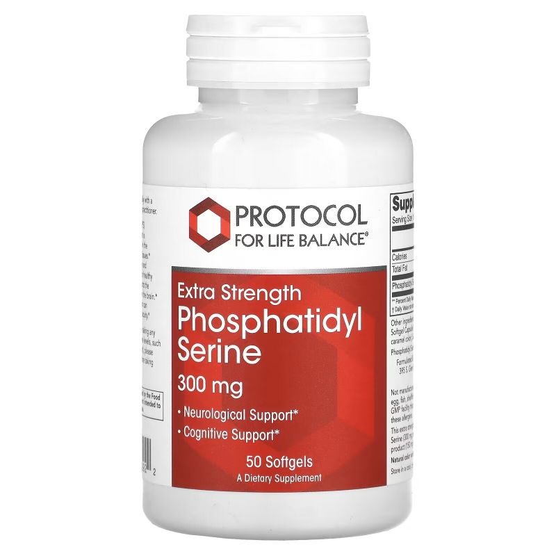 Protocol for Life Balance, Extra Strength Phosphatidyl Serine, 300 mg, 50 Softgels
