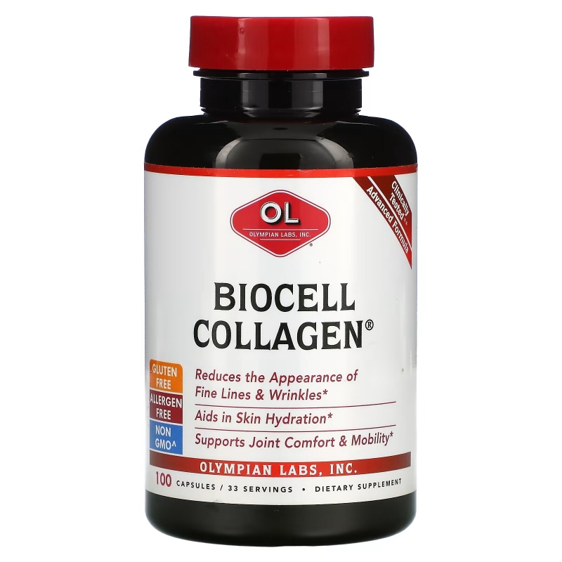 Olympian Labs Inc. BioCell Collagen 1500 мг 100 капсул
