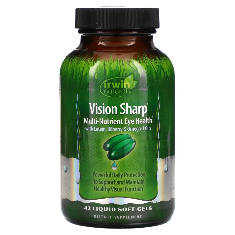 Irwin Naturals Vision Sharp Питательные Вещества для Здоровья Глаз 42 жидких гелевых капсул