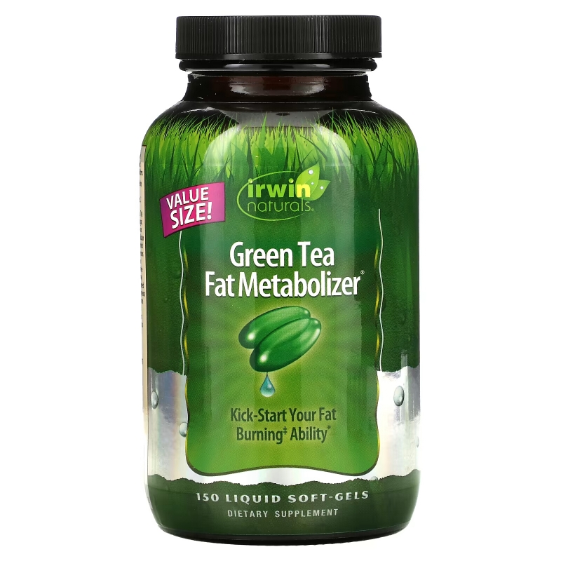 Irwin Naturals Зеленый чай для жирового обмен, улучшает метаболизм, 150 мягких капсул с жидкостью
