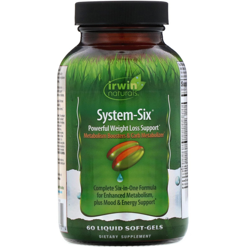 Irwin Naturals, System-Six, средство для снижения веса, 60 желатиновых капсул