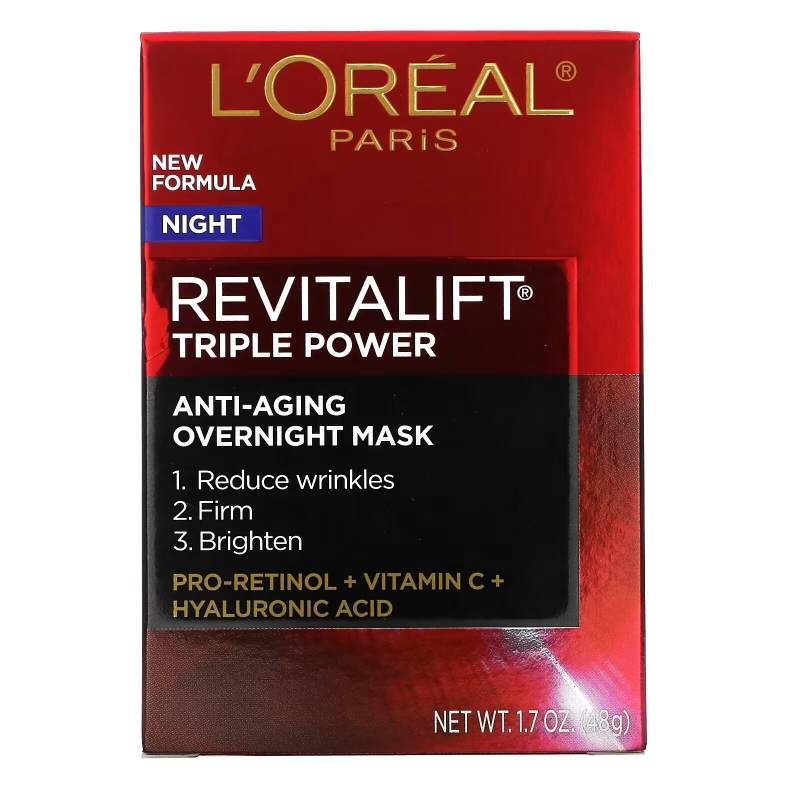 L'Oréal, Revitalift Triple Power, антивозрастная ночная маска, 48 г (1,7 унции)