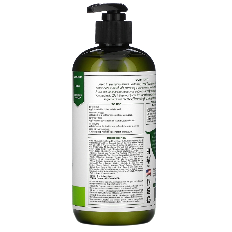 Petal Fresh Pure Age-Defying Bath & Shower Gel Grape Seed & Olive Oil 16 fl oz (475 ml)