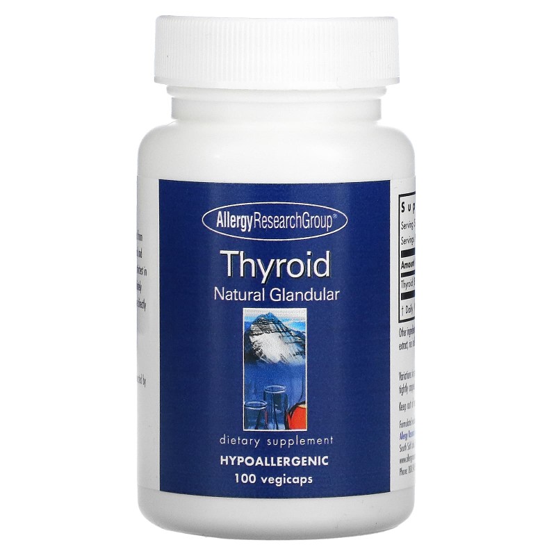 Allergy Research Group, Thyroid Natural Glandular, 100 vegicaps