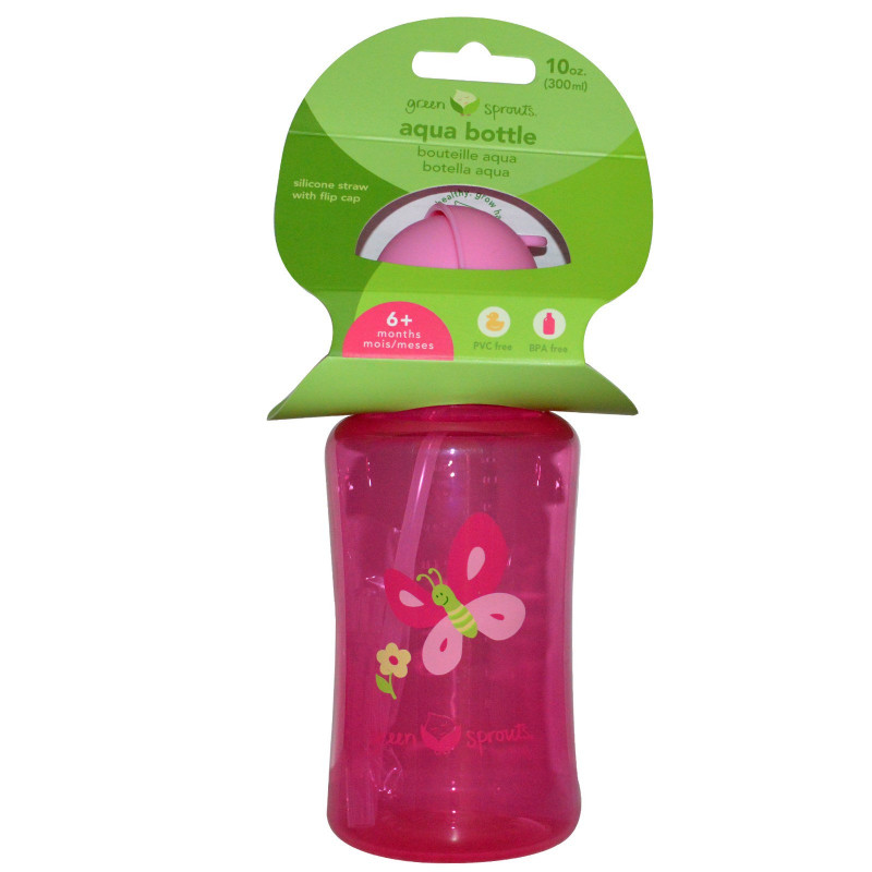 iPlay Inc. Green Sprouts Бутылка для воды розовая 300 мл