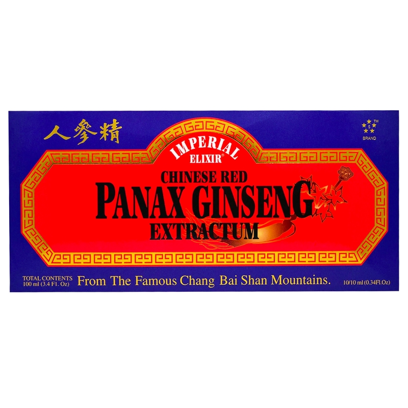 Imperial Elixir Chinese Red Panax Ginseng Extractum 10 Bottles 0.34 fl oz (10 ml) Each