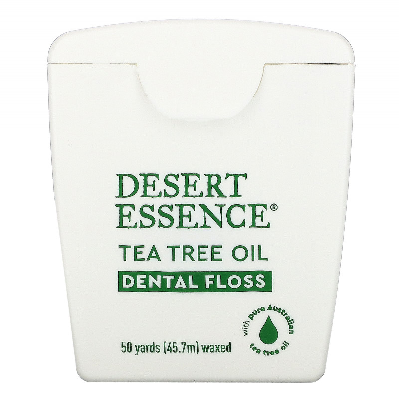 Desert Essence Зубная нить с маслом чайного дерева с восковым покрытием 50 ярдов (457 м)