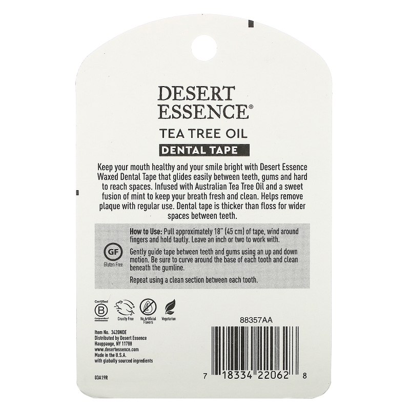 Desert Essence Зубная лента с маслом чайного дерева вощеная 30 ярдов (274 м)
