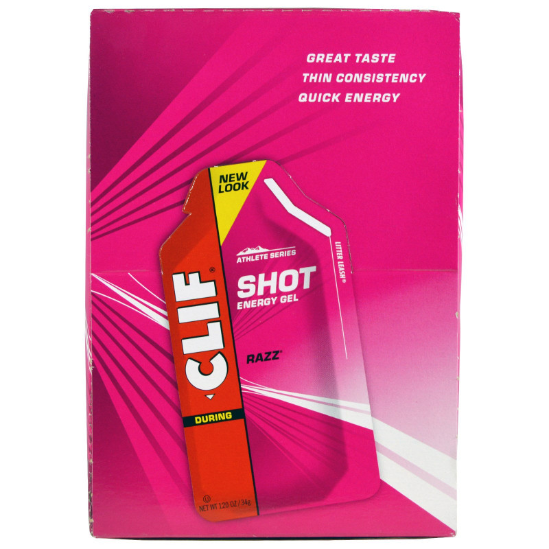 Clif Bar Shot Energy Gel Razz 24 Packets 1.2 oz (34 g) Each